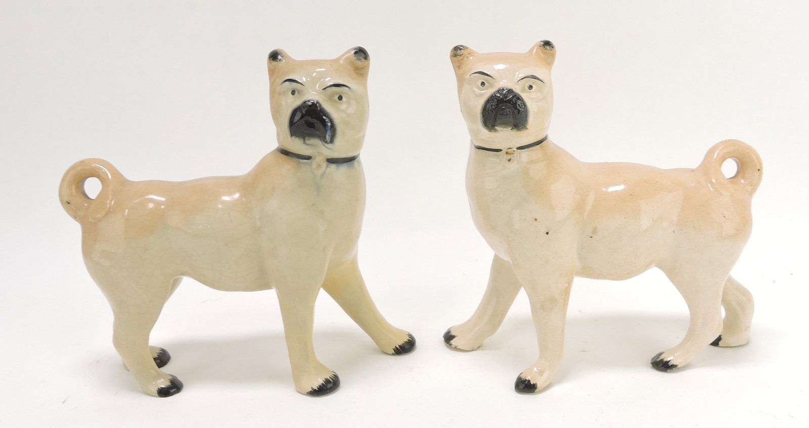 Staffordshire pair of pug dog figures, (1 of 1)