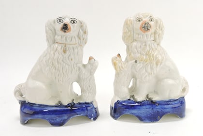 Staffordshire pair of spaniels with pup