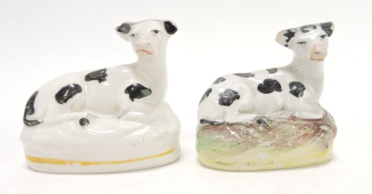 Staffordshire lot of 2 recumbent