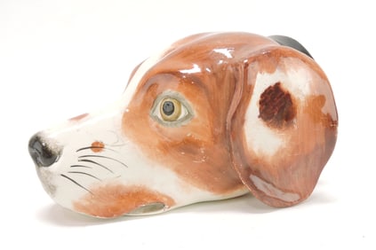 Staffordshire foxhound stirrup cup,