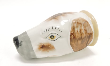 Staffordshire foxhound stirrup cup,