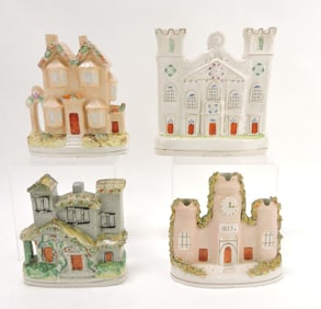 Staffordshire lot of 4 building figures,