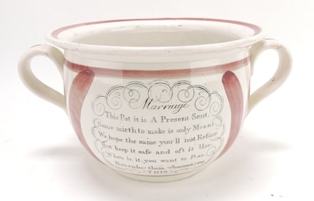 Sunderland pink lustre chamber pot