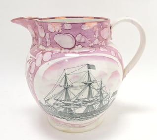 Sunderland pink lustre jug,