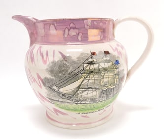 Sunderland pink lustre jug,