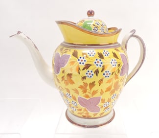 Rare yellow and pink lustre soft paste