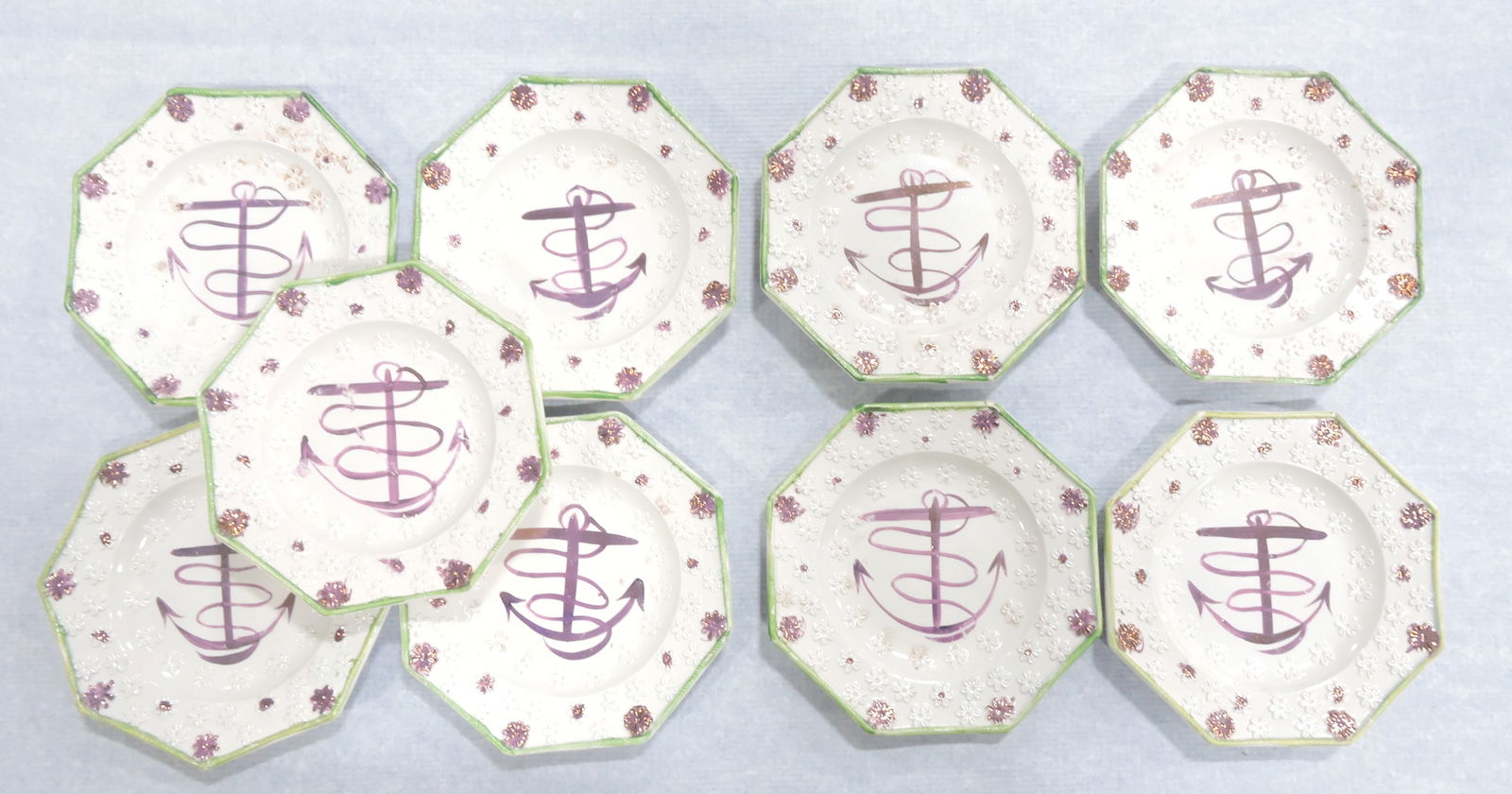 Soft paste lustreware set of 9 - 6" (1 of 2)