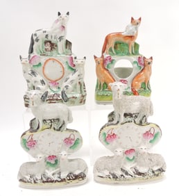 Staffordshire lot of 3 clock figurals,