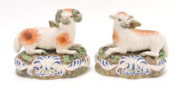 Staffordshire Pearlware pair of sheep