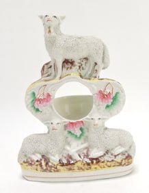Staffordshire figural watch holder with