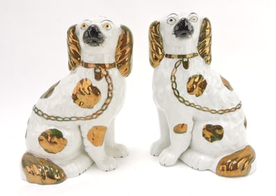 Staffordshire pair of copper lustre