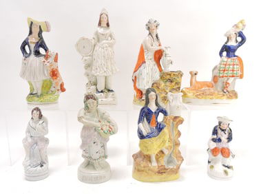 Staffordshire lot of 8 figures,