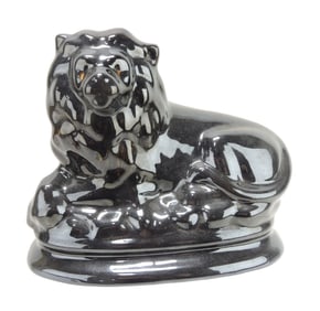 Staffordshire Jackfield lion figure,