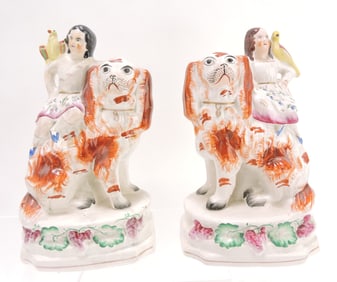 Staffordshire pair of russet spaniels