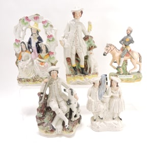 Staffordshire lot of 5 figures,