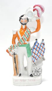 Very rare titled Staffordshire figure of Sir Colin Campbell: 10 1/2" c. 1854