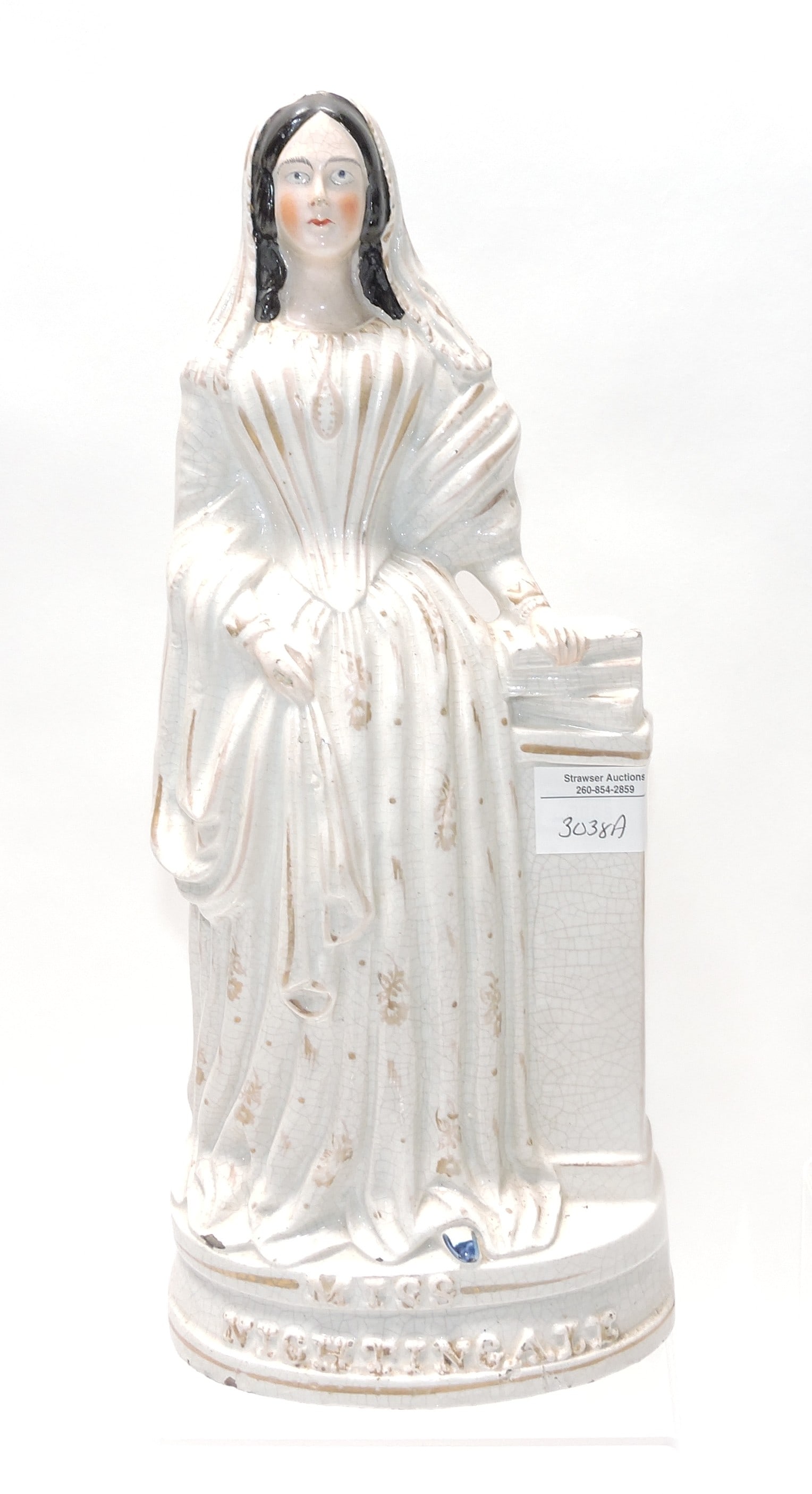 Titled Staffordshire figure of Florence Nightingale: (Miss Nightingale), 14 ½”.