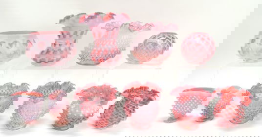 Fenton cranberry opalescent lot