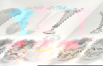 Fenton lot of 8 vases, 5" to 8 1/2"