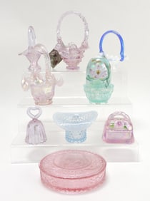 Fenton lot of 9 pieces, 1 1/2" to 6 1/2"