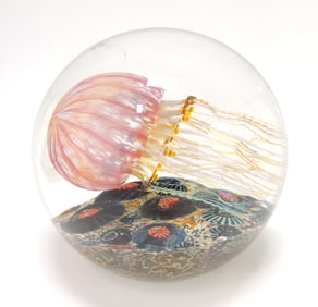 R. Satava jelly fish paperweight, 4 1/2"