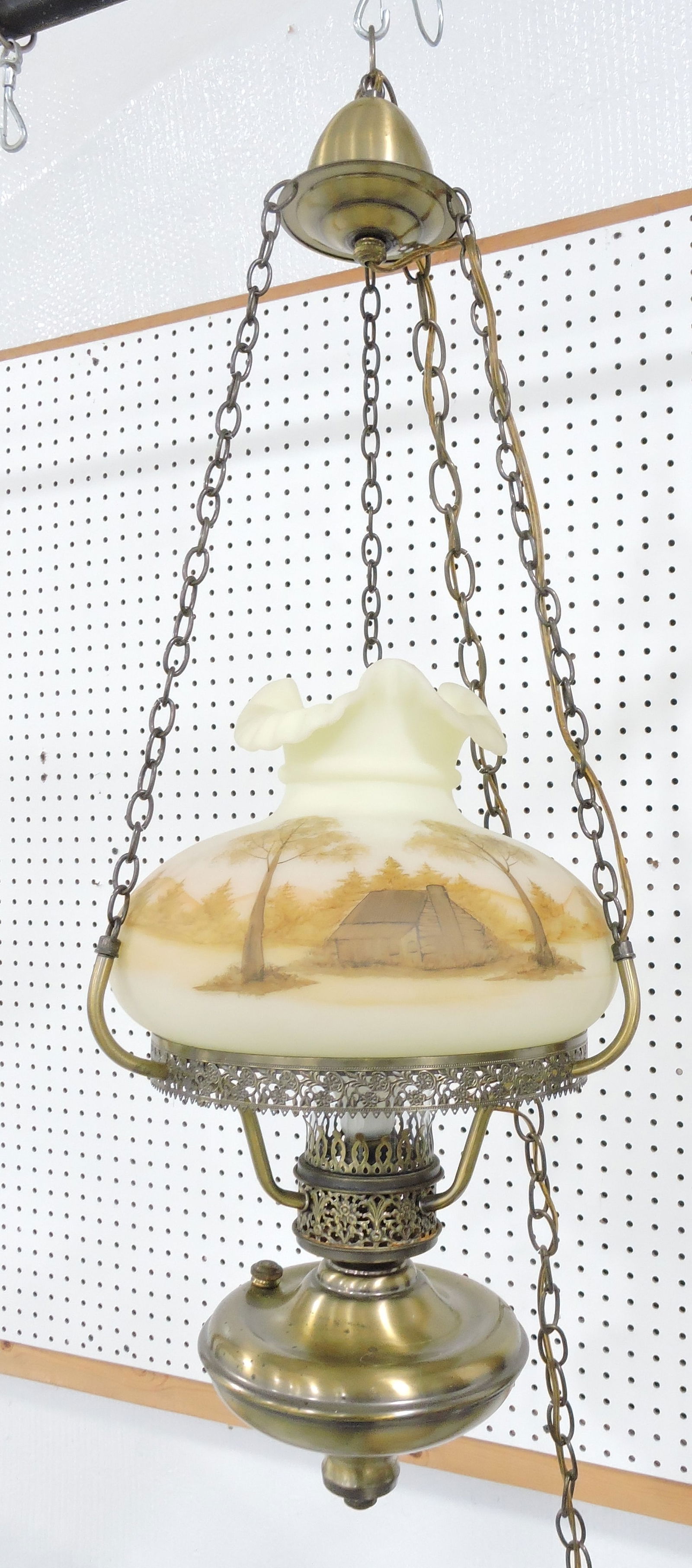 Fenton hanging lamp with log cabin (1 of 2)