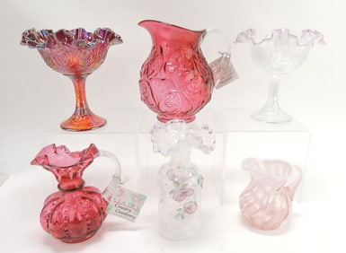 Fenton lot of 6 pieces, 4" to 7"