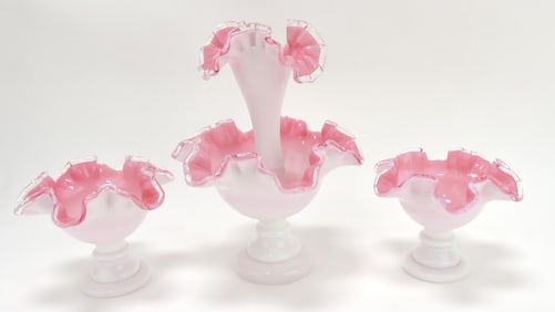 Early Fenton single horn epergne 10",