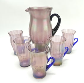 Fenton rib optic wheel cut Wisteria