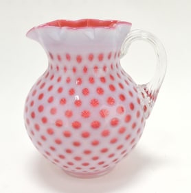 Fenton cranberry opalescent honeycomb