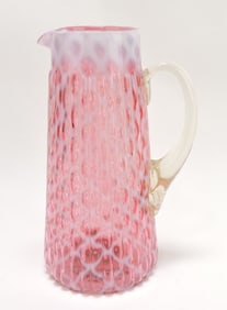 Cranberry opalescent ribbed open