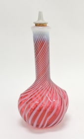 Cranberry opalescent swirl barber