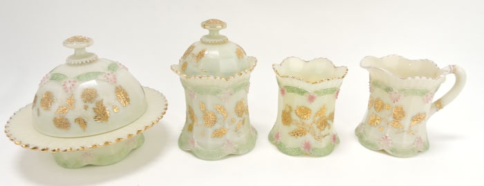 Northwood custard glass chrysanthemum