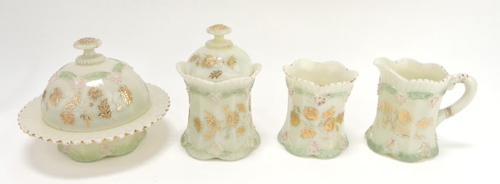 Northwood custard glass chrysanthemum