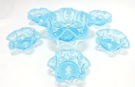 Dugan blue opalescent jeweled