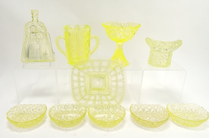 Vaseline uranium glass lot of 10 pcs,