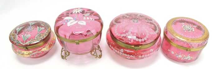 Moser cranberry floral enamel