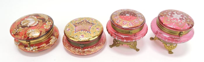 Moser cranberry floral enamel