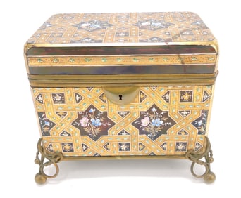 Moser cranberry large dresser box