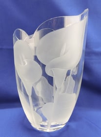 Waterford crystal 'Lillies' crystal vase,