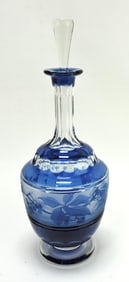 Dorflinger (attributed) blue cut to clear