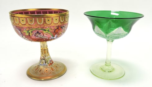 Lot of 2 champagne goblets: