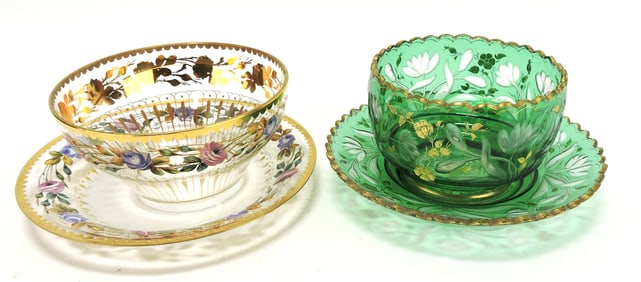 Moser style lot of 2 finger bowls