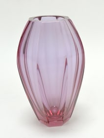 Moser signed amethyst vase,