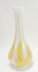 Lundberg art glass vase, opalescent