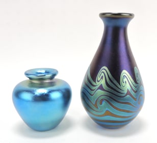 Richardson art glass lot of 2 vases,