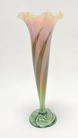 Art glass vase signed LS 1990,