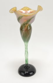 Art glass vase signed LS 1990,