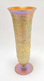 Durand gold threaded art glass vase,