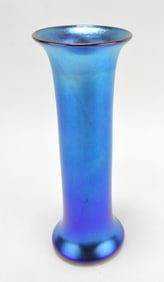 Durand blue iridescent art glass